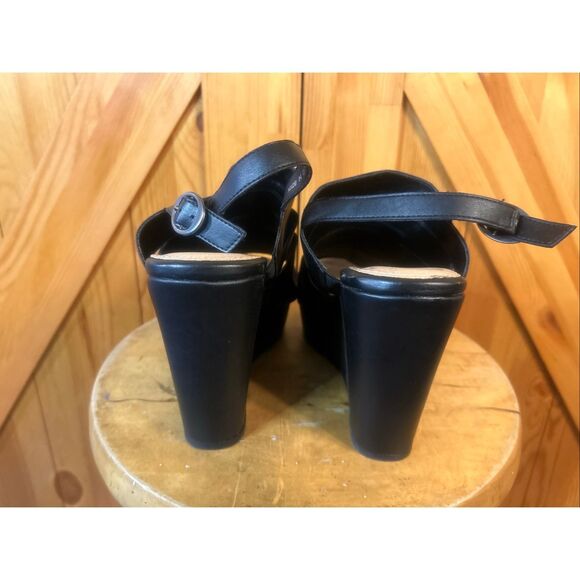 Torrid Black Faux Leather Platform Wedge Size 11W - Picture 4 of 8